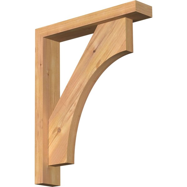 Ekena Millwork Westlake Block Smooth Bracket w/ Offset Brace, Western Red Cedar, 3 1/2"W x 18"D x 22"H BKT0402X18X22WTL05SWR - main